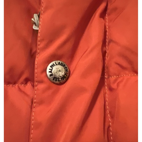 Polo Ralph Lauren Down Blend Puffer Vest Orange Men's XL Hooded, Detachable - Picture 5 of 16